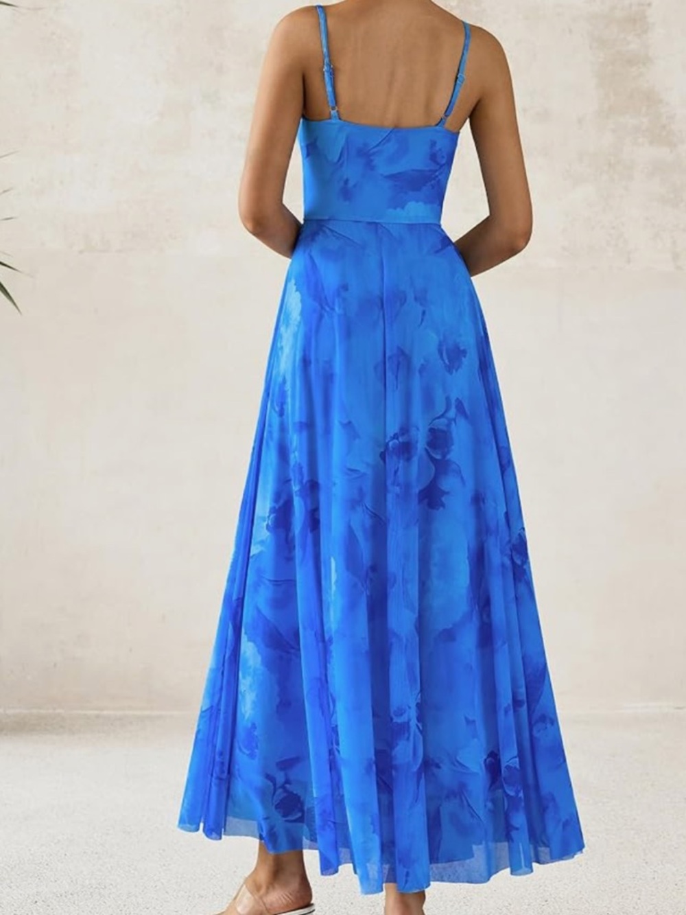 BTFBM Summer Floral Maxi Dress floral print and elegant spaghetti straps XL NWT - Picture 13 of 14